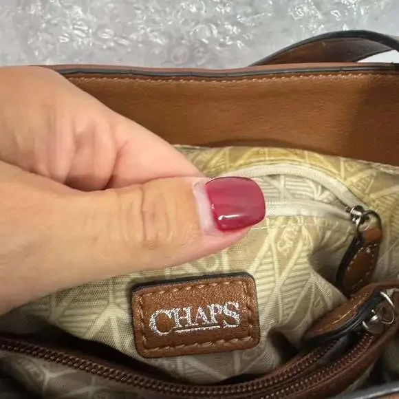 Chaps Dresden Faux Leather Bucket Shoulder Bag - Picture 10 of 13